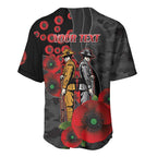 Brisbane Broncos ANZAC Personalised Baseball Jersey Lest We Forget Poppy Camo