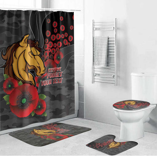 Brisbane Broncos ANZAC Personalised Bathroom Set Lest We Forget Poppy Camo