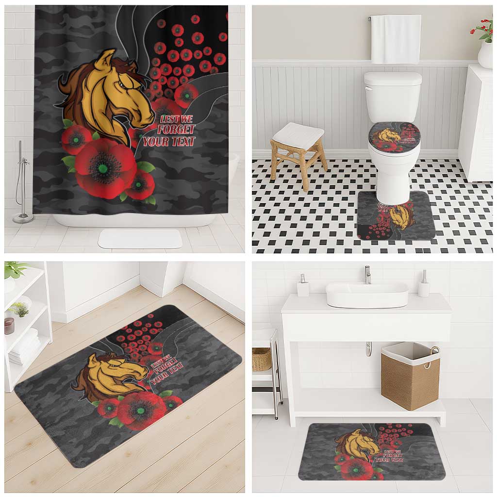 Brisbane Broncos ANZAC Personalised Bathroom Set Lest We Forget Poppy Camo