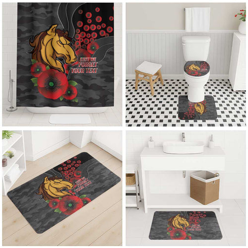 Brisbane Broncos ANZAC Personalised Bathroom Set Lest We Forget Poppy Camo