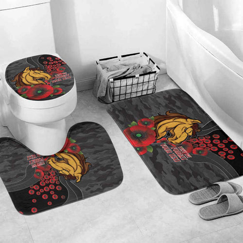 Brisbane Broncos ANZAC Personalised Bathroom Set Lest We Forget Poppy Camo