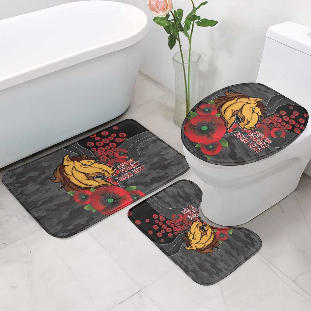 Brisbane Broncos ANZAC Personalised Bathroom Set Lest We Forget Poppy Camo