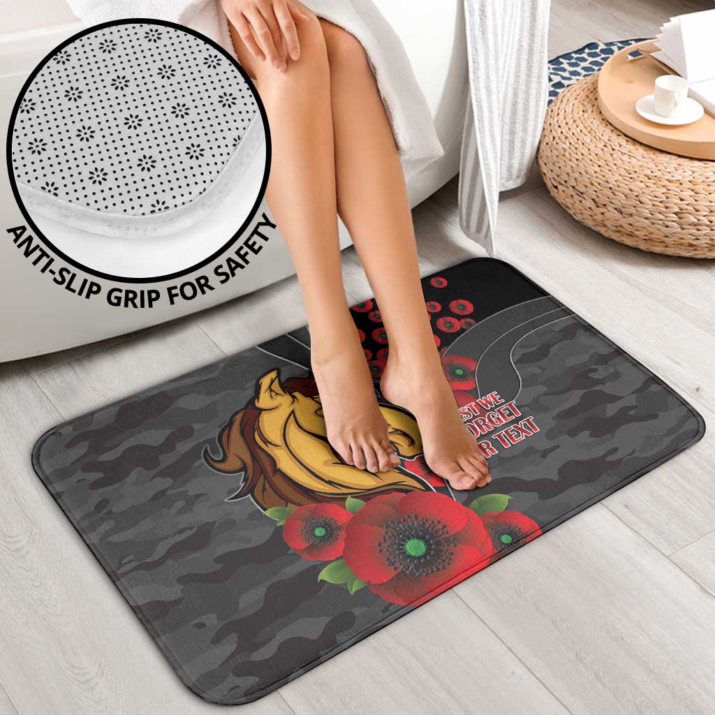 Brisbane Broncos ANZAC Personalised Bathroom Set Lest We Forget Poppy Camo