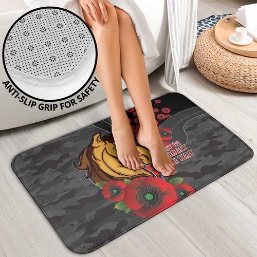 Brisbane Broncos ANZAC Personalised Bathroom Set Lest We Forget Poppy Camo