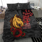 Brisbane Broncos ANZAC Personalised Bedding Set Lest We Forget Poppy Camo