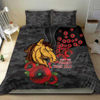 Brisbane Broncos ANZAC Personalised Bedding Set Lest We Forget Poppy Camo