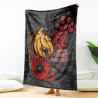Brisbane Broncos ANZAC Personalised Blanket Lest We Forget Poppy Camo