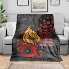 Brisbane Broncos ANZAC Personalised Blanket Lest We Forget Poppy Camo