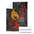 Brisbane Broncos ANZAC Personalised Blanket Lest We Forget Poppy Camo