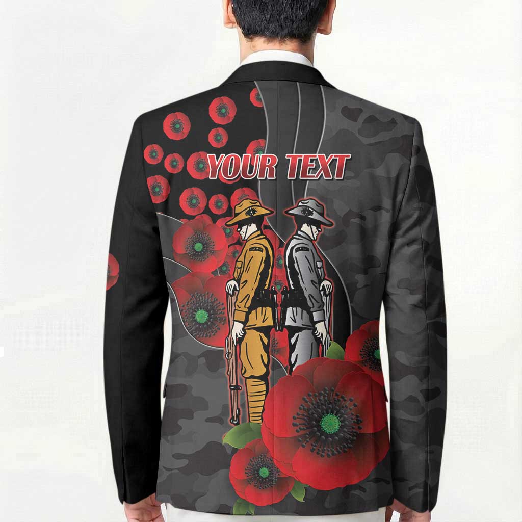 Brisbane Broncos ANZAC Personalised Blazer Lest We Forget Poppy Camo