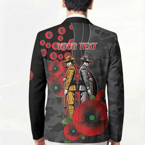 Brisbane Broncos ANZAC Personalised Blazer Lest We Forget Poppy Camo