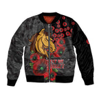 Brisbane Broncos ANZAC Personalised Bomber Jacket Lest We Forget Poppy Camo