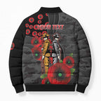 Brisbane Broncos ANZAC Personalised Bomber Puffer Jacket Lest We Forget Poppy Camo