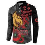 Brisbane Broncos ANZAC Personalised Button Sweatshirt Lest We Forget Poppy Camo