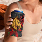 Brisbane Broncos ANZAC Personalised 4 in 1 Can Cooler Tumbler Lest We Forget Poppy Camo