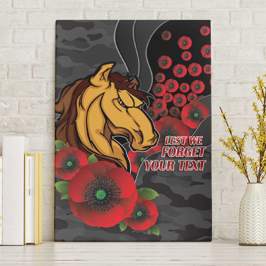 Brisbane Broncos ANZAC Personalised Canvas Wall Art Lest We Forget Poppy Camo
