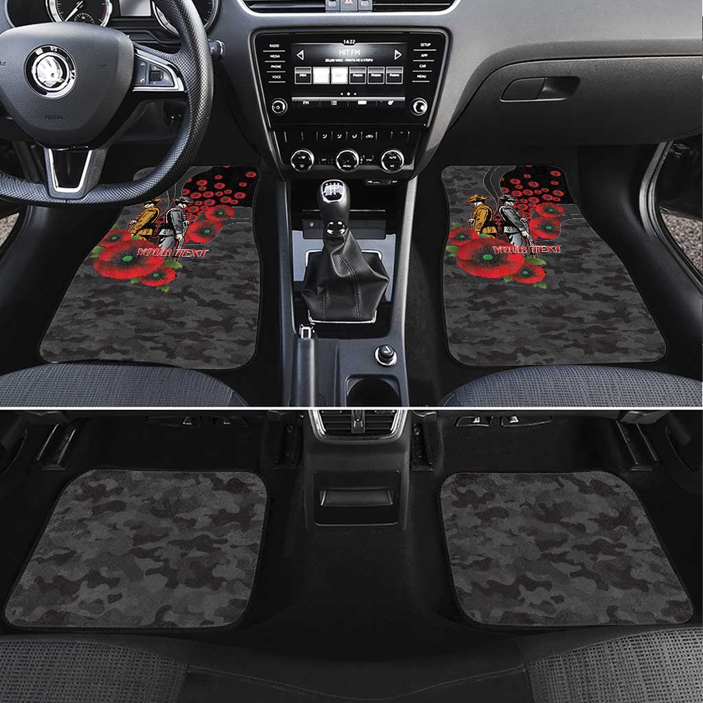 Brisbane Broncos ANZAC Personalised Car Mats Lest We Forget Poppy Camo