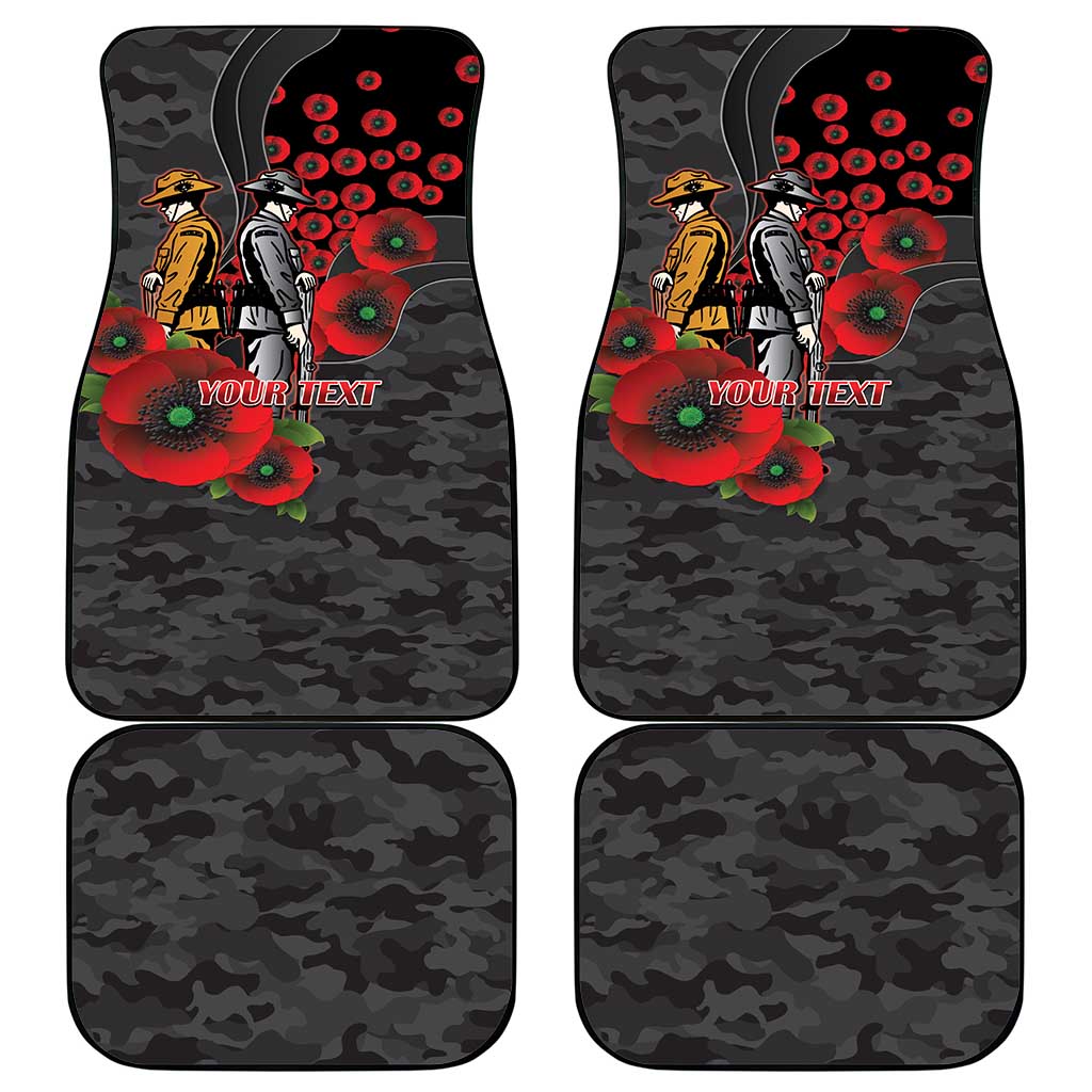 Brisbane Broncos ANZAC Personalised Car Mats Lest We Forget Poppy Camo