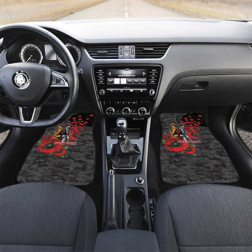Brisbane Broncos ANZAC Personalised Car Mats Lest We Forget Poppy Camo