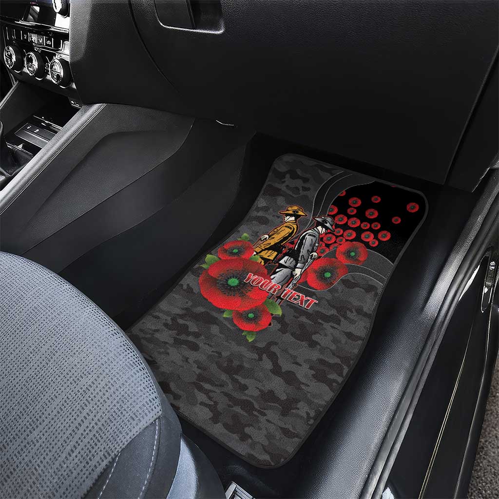 Brisbane Broncos ANZAC Personalised Car Mats Lest We Forget Poppy Camo