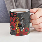 Brisbane Broncos ANZAC Personalised Ceramic Mug Lest We Forget Poppy Camo