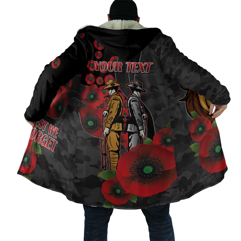 Brisbane Broncos ANZAC Personalised Cloak Lest We Forget Poppy Camo