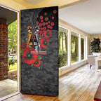 Brisbane Broncos ANZAC Personalised Door Cover Lest We Forget Poppy Camo