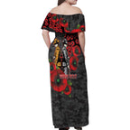 Brisbane Broncos ANZAC Personalised Family Matching Off Shoulder Maxi Dress and Hawaiian Shirt Lest We Forget Poppy Camo