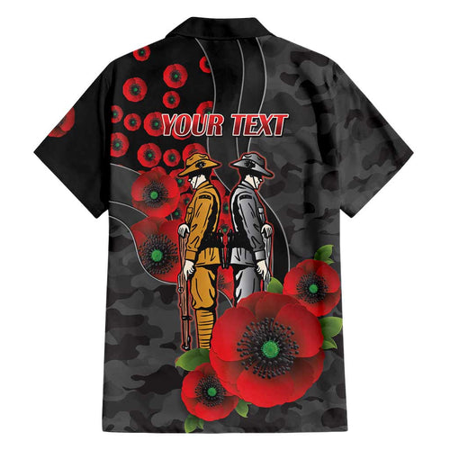 Brisbane Broncos ANZAC Personalised Family Matching Puletasi and Hawaiian Shirt Lest We Forget Poppy Camo