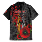 Brisbane Broncos ANZAC Personalised Family Matching Summer Maxi Dress and Hawaiian Shirt Lest We Forget Poppy Camo