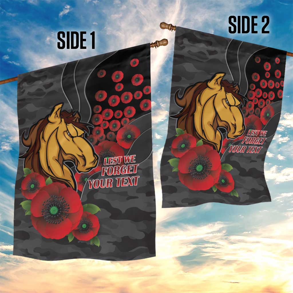 Brisbane Broncos ANZAC Personalised Garden Flag Lest We Forget Poppy Camo