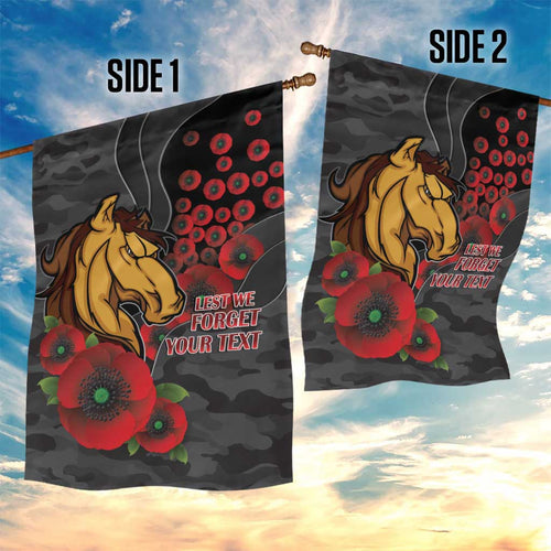 Brisbane Broncos ANZAC Personalised Garden Flag Lest We Forget Poppy Camo