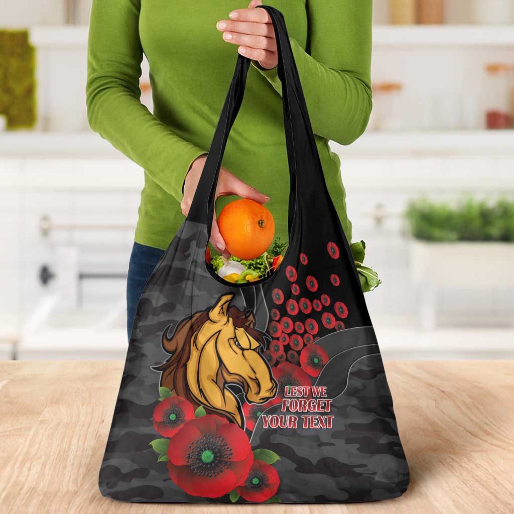 Brisbane Broncos ANZAC Personalised Grocery Bag Lest We Forget Poppy Camo