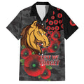 Brisbane Broncos ANZAC Personalised Hawaiian Shirt Lest We Forget Poppy Camo