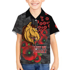 Brisbane Broncos ANZAC Personalised Hawaiian Shirt Lest We Forget Poppy Camo