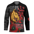 Brisbane Broncos ANZAC Personalised Hockey Jersey Lest We Forget Poppy Camo