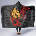 Brisbane Broncos ANZAC Personalised Hooded Blanket Lest We Forget Poppy Camo