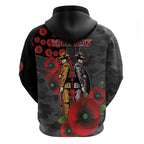 Brisbane Broncos ANZAC Personalised Hoodie Lest We Forget Poppy Camo