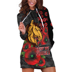 Brisbane Broncos ANZAC Personalised Hoodie Dress Lest We Forget Poppy Camo