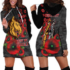Brisbane Broncos ANZAC Personalised Hoodie Dress Lest We Forget Poppy Camo