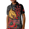 Brisbane Broncos ANZAC Personalised Kid Polo Shirt Lest We Forget Poppy Camo