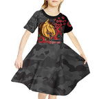 Brisbane Broncos ANZAC Personalised Kid Short Sleeve Dress Lest We Forget Poppy Camo