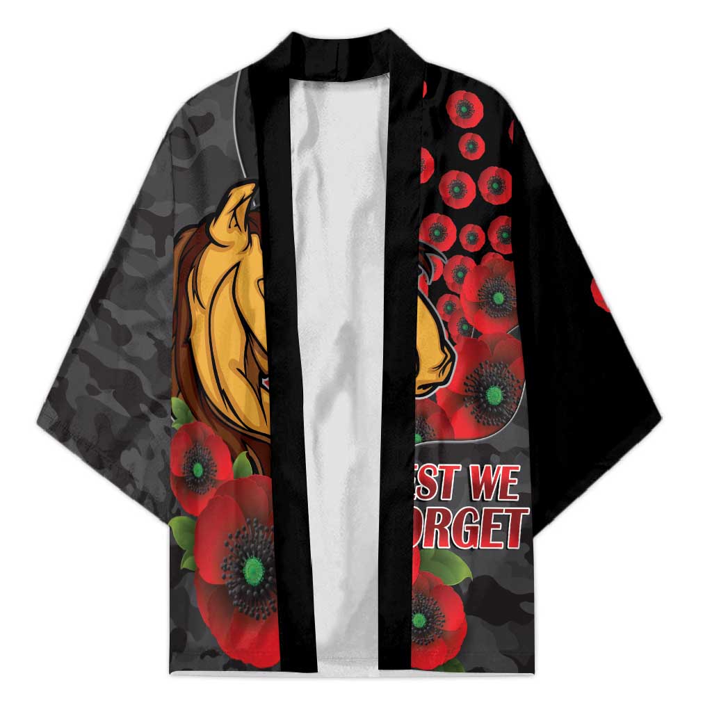 Brisbane Broncos ANZAC Personalised Kimono Lest We Forget Poppy Camo