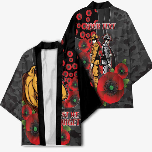 Brisbane Broncos ANZAC Personalised Kimono Lest We Forget Poppy Camo