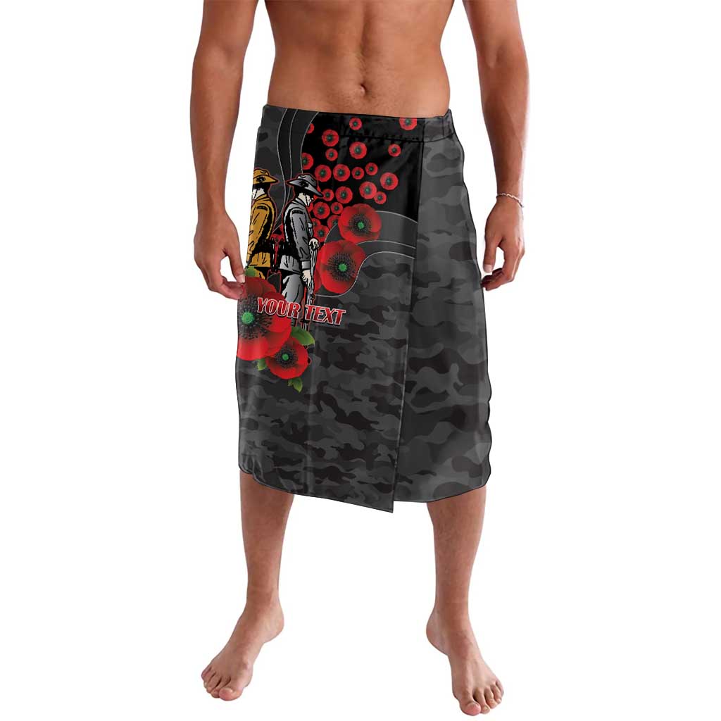 Brisbane Broncos ANZAC Personalised Lavalava Lest We Forget Poppy Camo