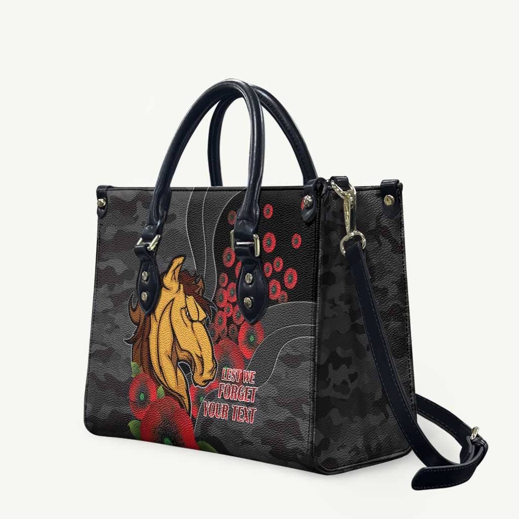 Brisbane Broncos ANZAC Personalised Leather Bag Lest We Forget Poppy Camo