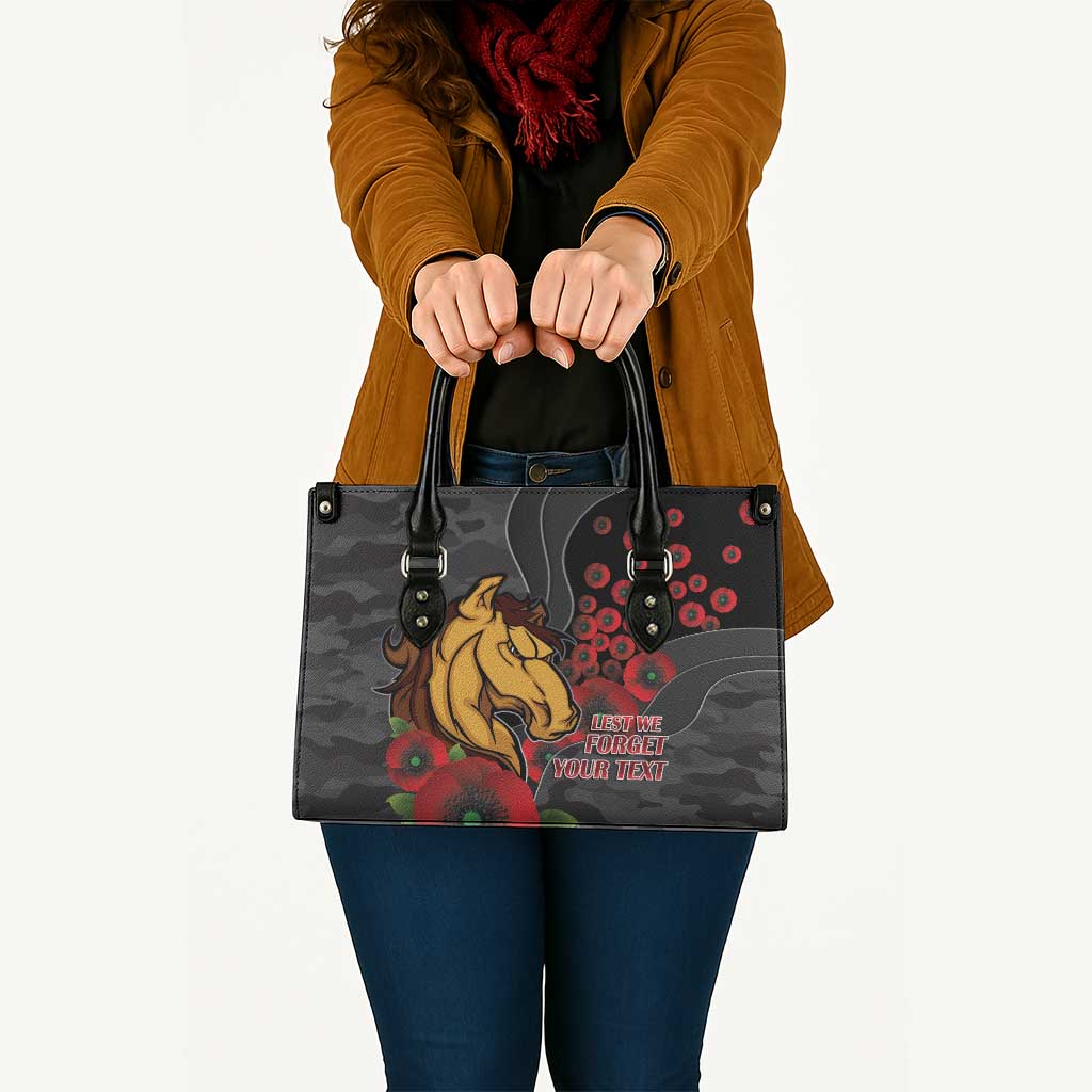 Brisbane Broncos ANZAC Personalised Leather Bag Lest We Forget Poppy Camo