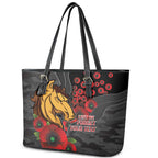 Brisbane Broncos ANZAC Personalised Leather Tote Bag Lest We Forget Poppy Camo