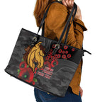 Brisbane Broncos ANZAC Personalised Leather Tote Bag Lest We Forget Poppy Camo