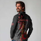 Brisbane Broncos ANZAC Personalised Long Sleeve Polo Shirt Lest We Forget Poppy Camo